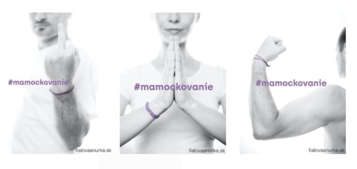 Kampaň fialová šnúrka znamená mám očkovanie