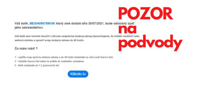 Ďalšie podvodné maily zo Slovenskej pošty