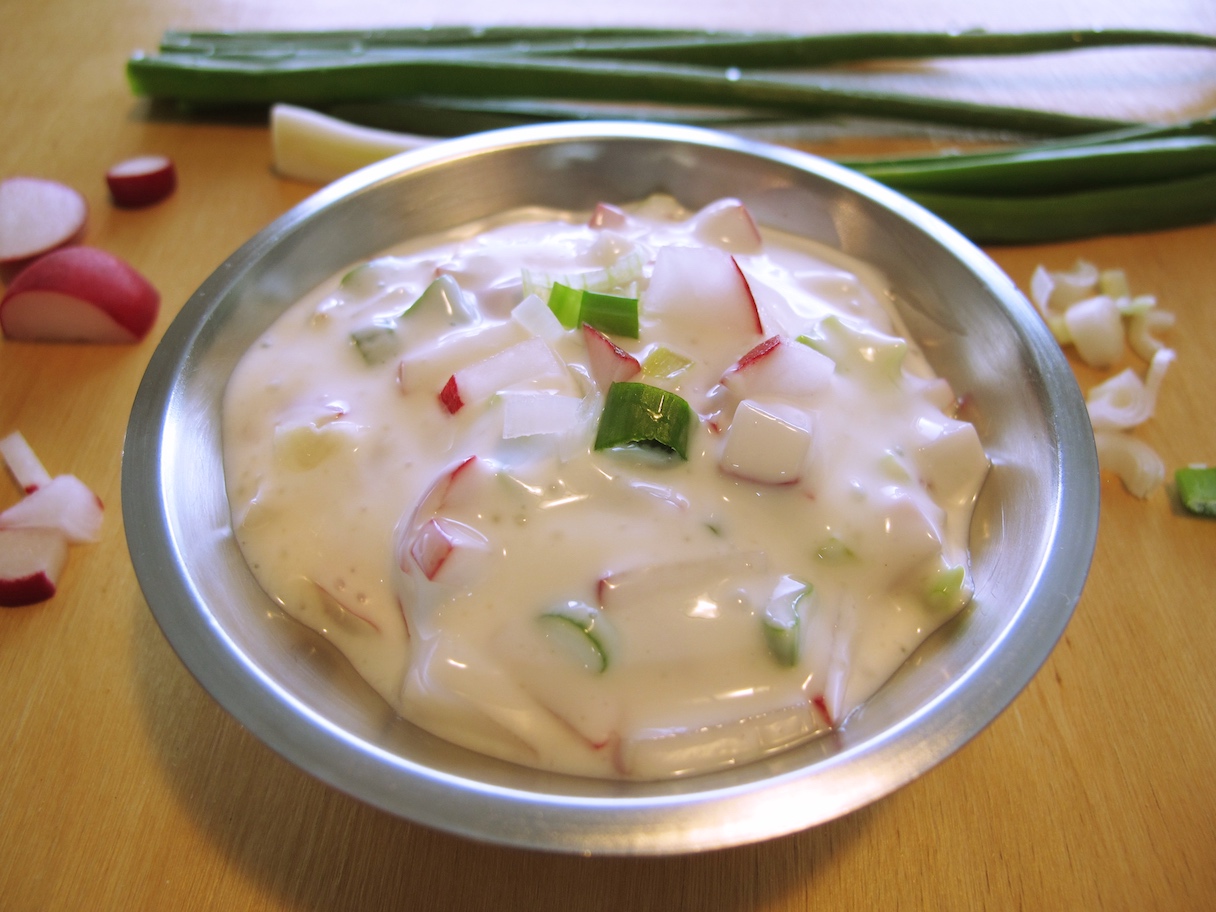 Rebarbora + reďkovka + cibuľka